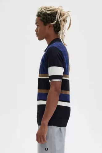 Argyle Panel Knitted Men’s Shirt