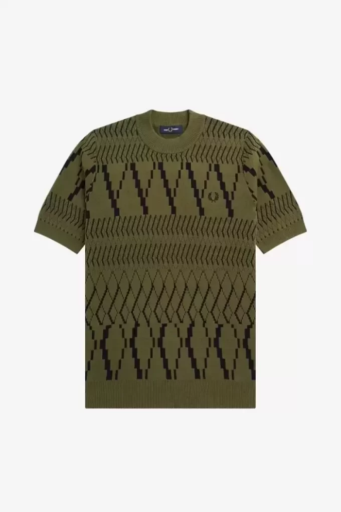 Argyle Panel Knitted Men’s T-Shirt