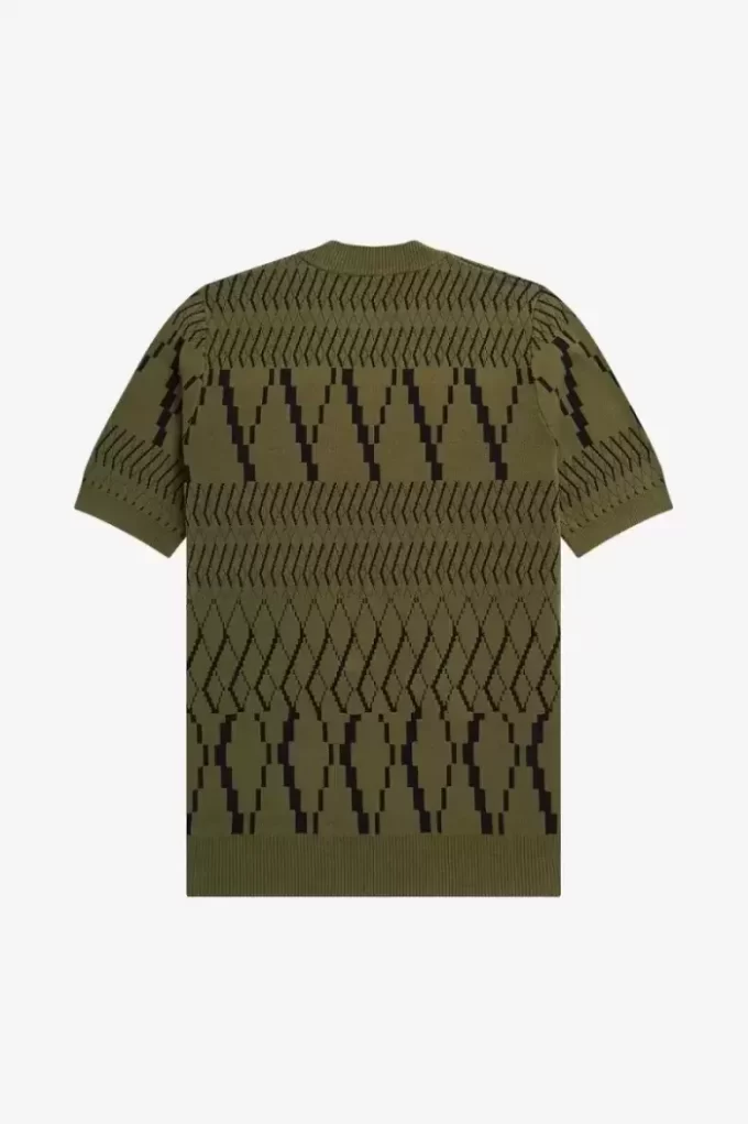 Argyle Panel Knitted Men’s T-Shirt