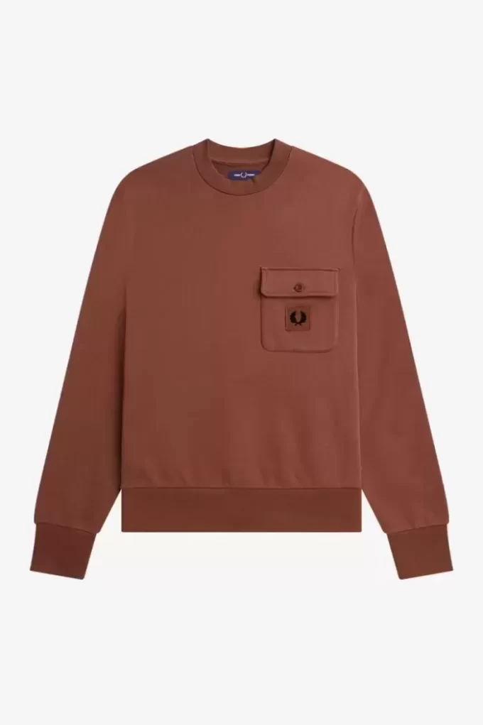 Badge Detail Crew Neck Men’s Sweatshirts