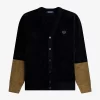 Colour Block Chenille Men’s Cardigan