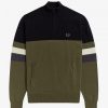 Colour Block Half-Zip Jumper Knitwear
