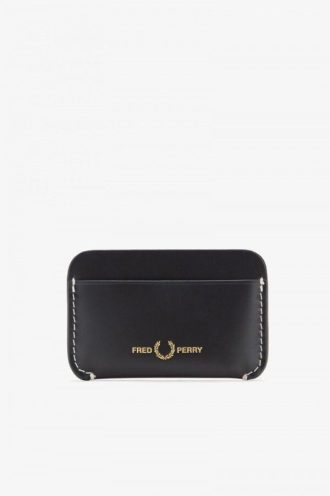 Contrast Trim Leather Card Bags