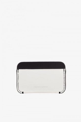 Contrast Trim Leather Card Bags