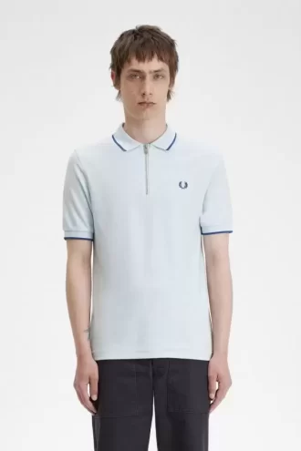 Crepe Pique Zip Neck Men’s Polo Shirt