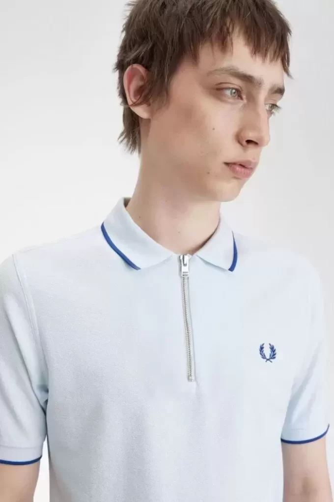 Crepe Pique Zip Neck Men’s Polo Shirt