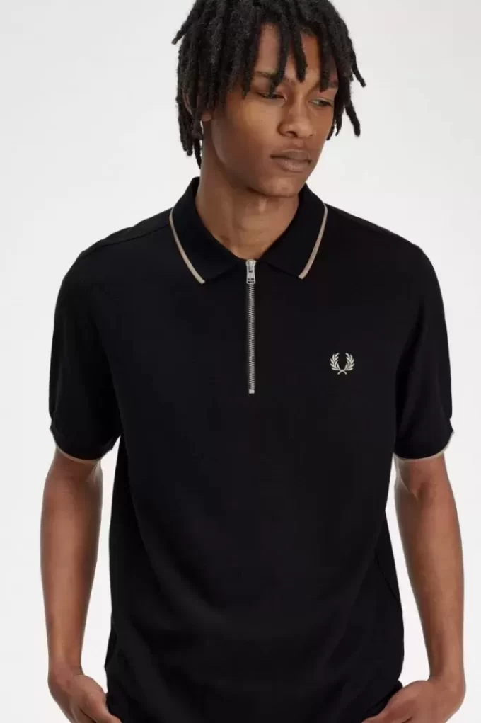 Crepe Pique Zip Neck Men’s Polo Shirt Crepe Pique Zip Neck Men’s Polo Shirt