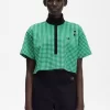 Cropped Gingham Piqué Women’s Polo Shirt