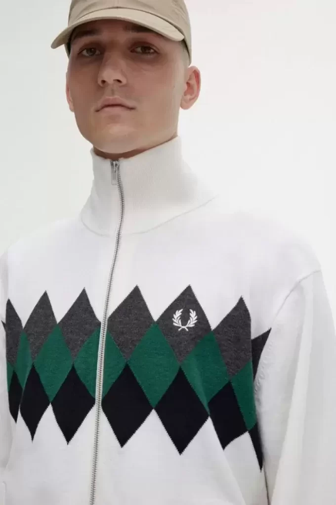 Diamond Intarsia Men’s Cardigan