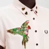 Embroidered Tie-Front Women’s Shirt