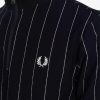 Fine Stripe Funnel Neck Polo Shirts