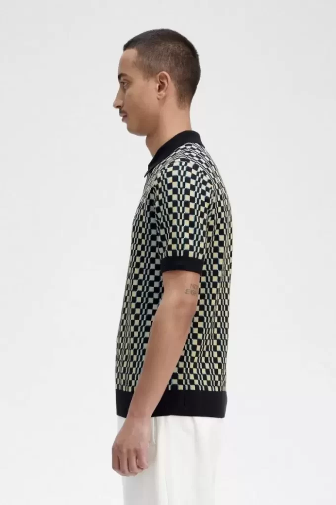 Glitch Chequerboard Knitted Men’s Shirt