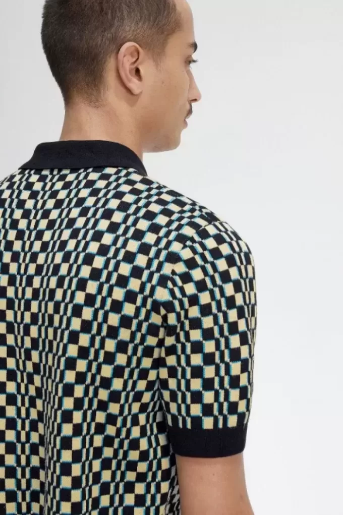 Glitch Chequerboard Knitted Men’s Shirt