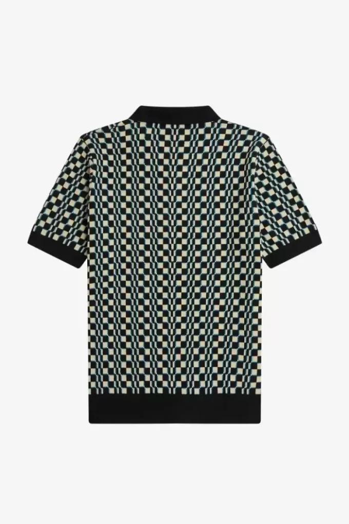 Glitch Chequerboard Knitted Men’s Shirt