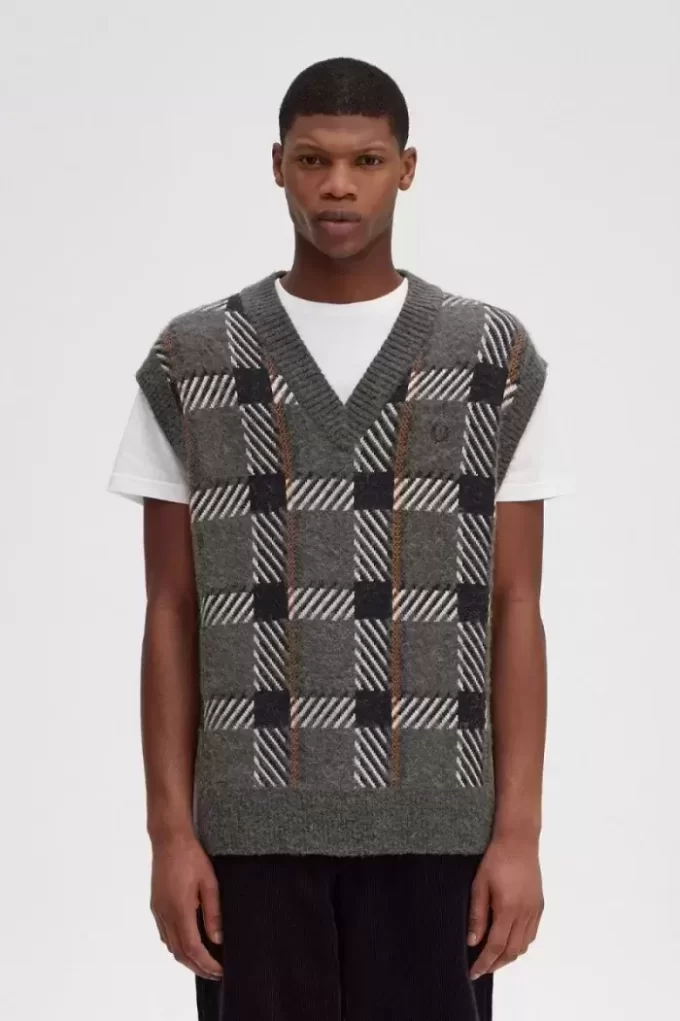 Glitch Tartan Knitted Men’s Tanks