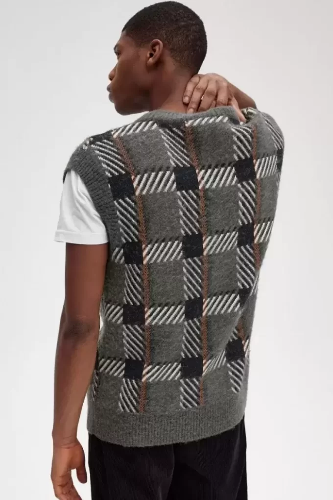 Glitch Tartan Knitted Men’s Tanks