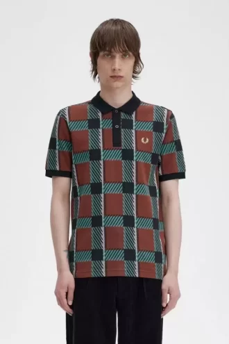 Glitch Tartan Men’s Polo Shirt
