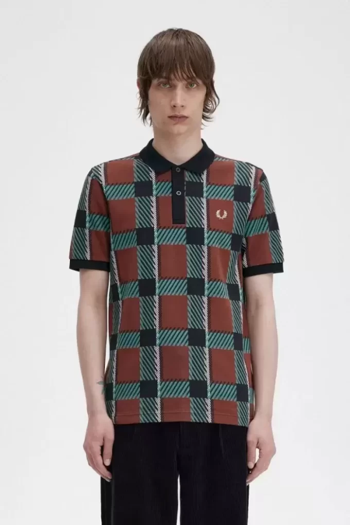 Glitch Tartan Men’s Polo Shirt