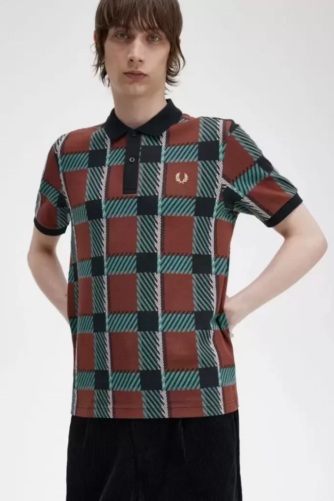 Glitch Tartan Men’s Polo Shirt