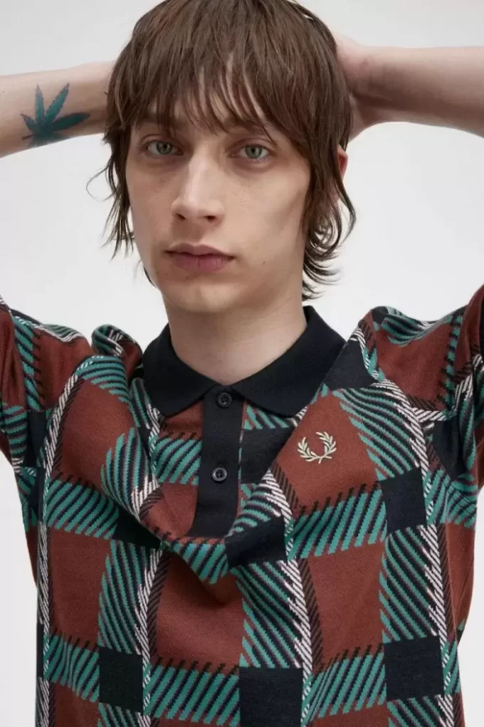 Glitch Tartan Men’s Polo Shirt