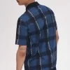 Glitch Tartan Zip Neck Men’s Polo Shirt