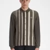 Gradient Stripe Long Sleeve Men’s Polo Shirt