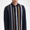Gradient Stripe Long Sleeve Men’s Polo Shirt