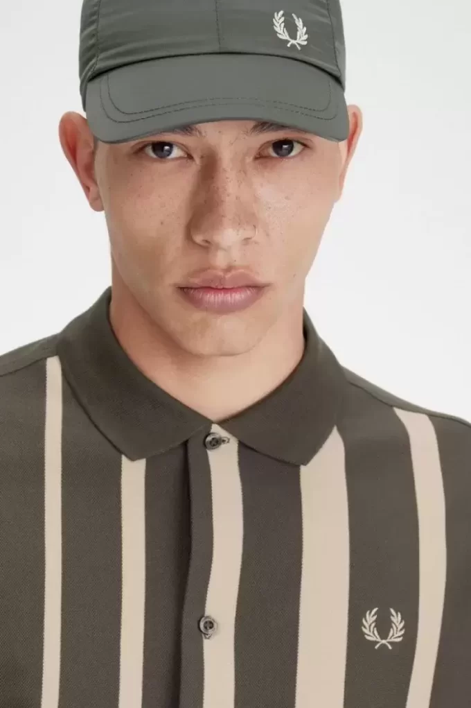 Gradient Stripe Long Sleeve Men’s Polo Shirt