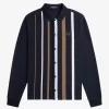 Gradient Stripe Long Sleeve Men’s Polo Shirt