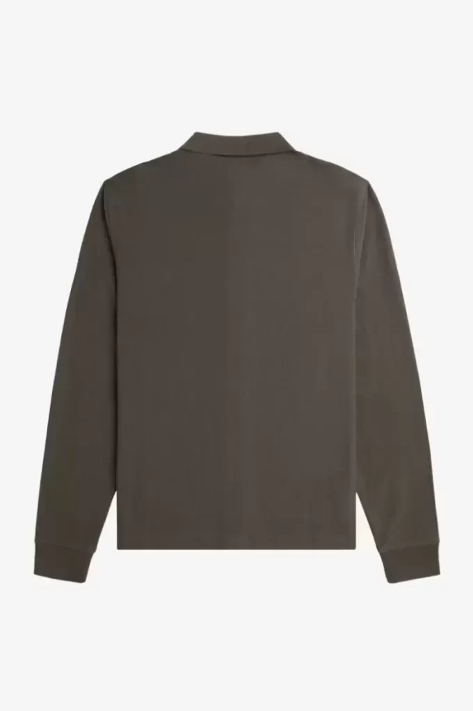 Gradient Stripe Long Sleeve Men’s Polo Shirt