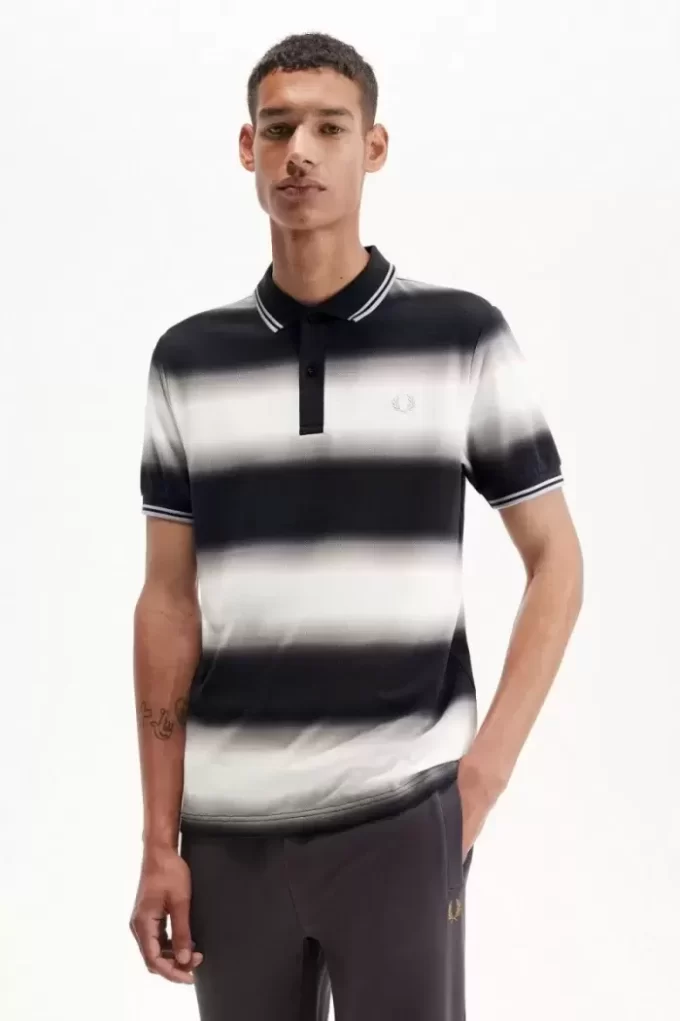 Gradient Stripe Men’s Polo Shirt Gradient Stripe Men’s Polo Shirt