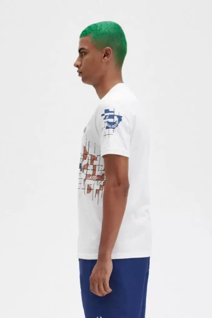 Grid Print Men’s T-Shirt