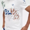 Grid Print Men’s T-Shirt