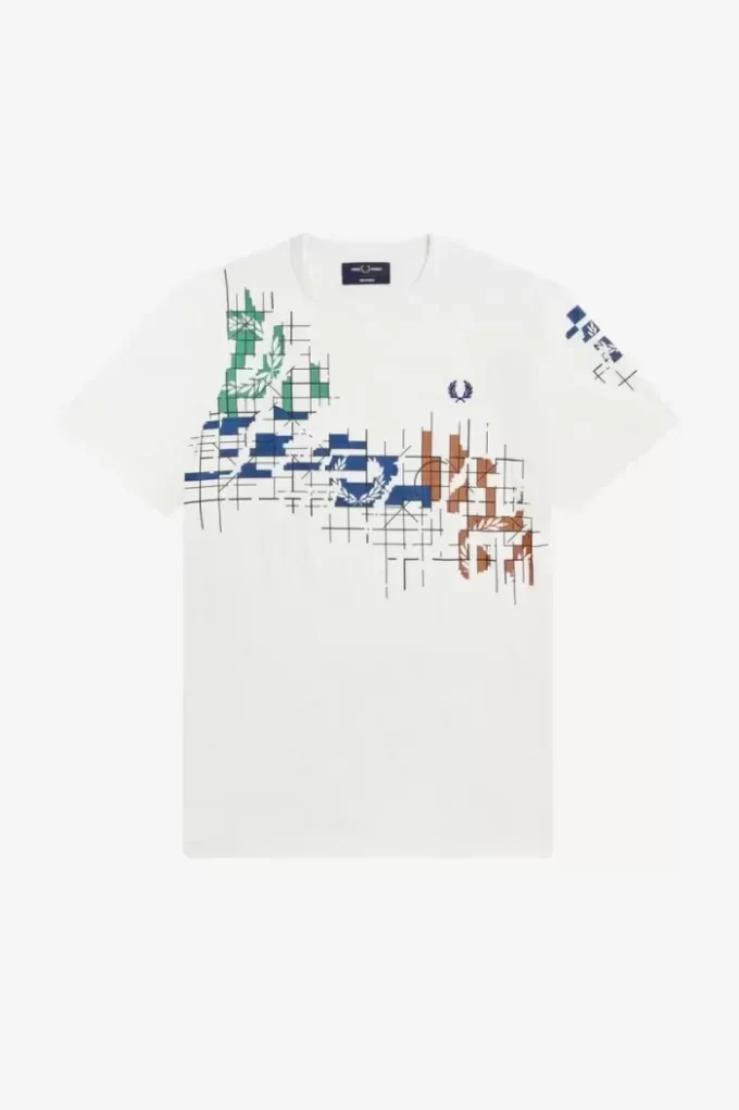 Grid Print Men’s T-Shirt