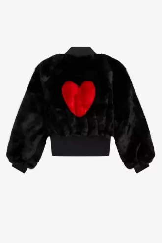Heart Detail Faux Fur Women’s Jackets