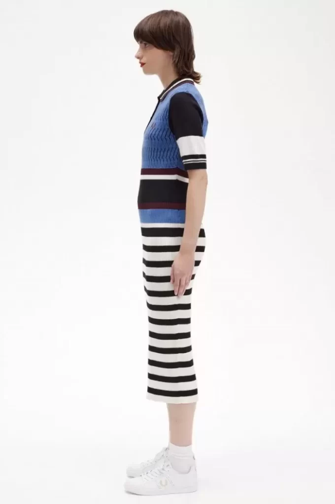 Jacquard Knitted Stripe Women’s Dress