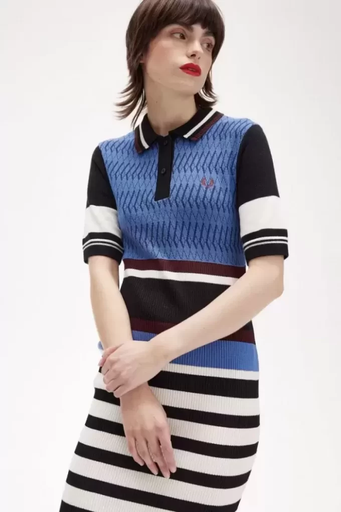 Jacquard Knitted Stripe Women’s Dress