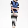 Jacquard Knitted Stripe Women’s Dress