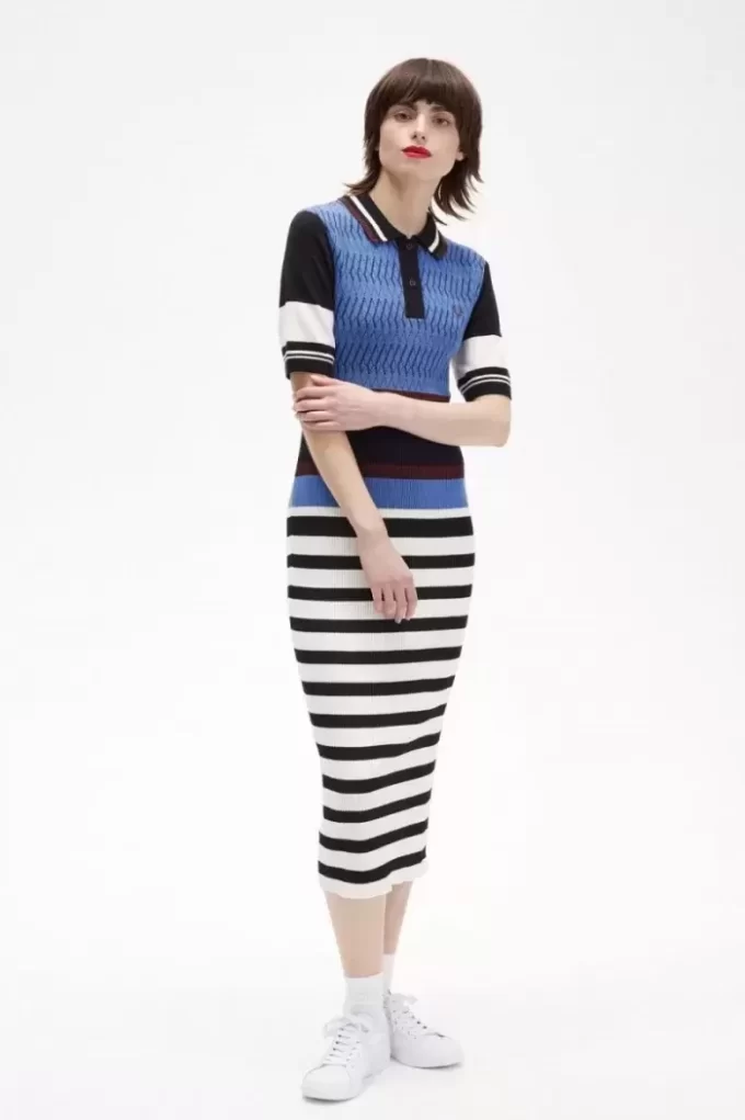 Jacquard Knitted Stripe Women’s Dress