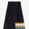 Knitted Trim Pleated Skirts