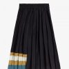 Knitted Trim Pleated Skirts