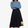 Knitted Trim Pleated Skirts