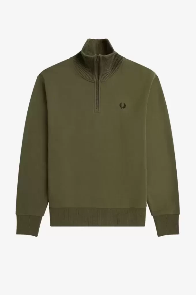 Knitted Trim Zip Neck Men’s Sweatshirts