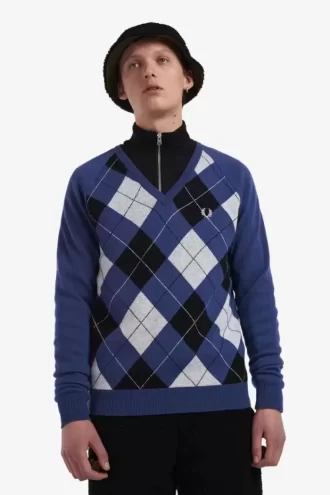 Lambswool Argyle V-Neck Men’s Jumper