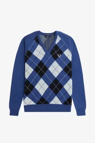 Lambswool Argyle V-Neck Men’s Jumper
