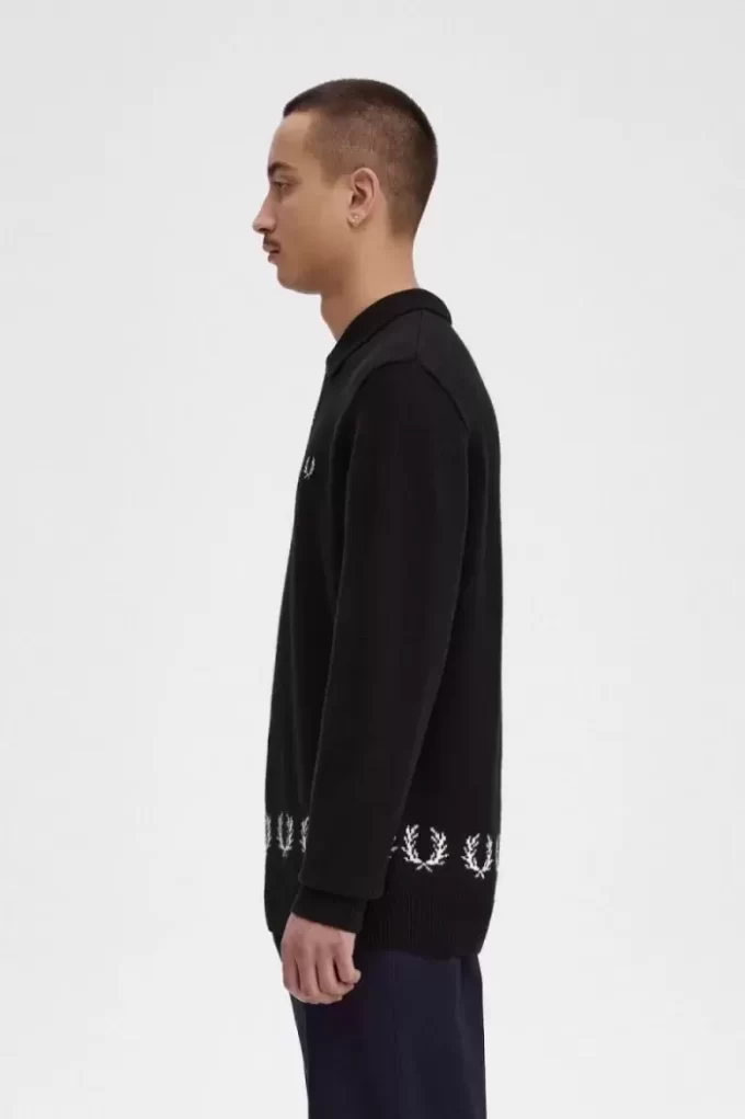 Laurel Wreath Trim Knitted Men’s Shirt