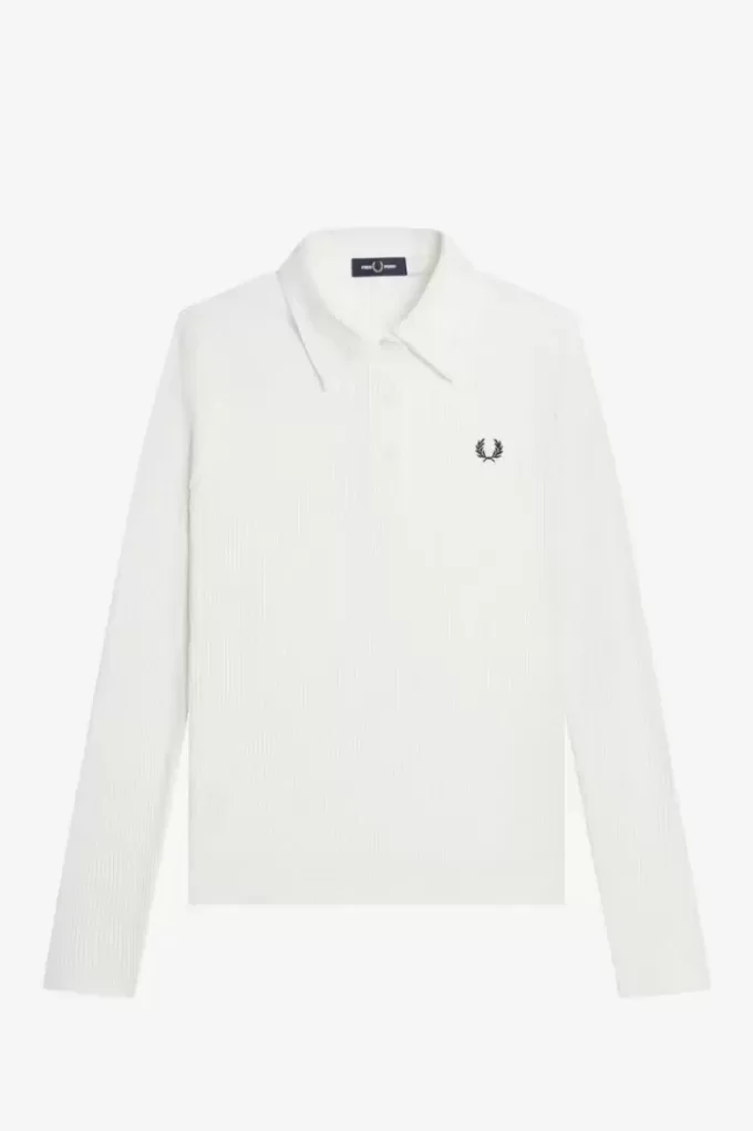 Long Sleeve Ribbed Women’s Polo Shirt Long Sleeve Ribbed Women’s Polo Shirt