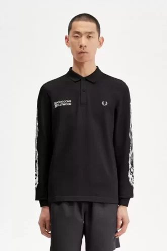 Noongoons Long Sleeve Graphic Men’s Polo Shirt