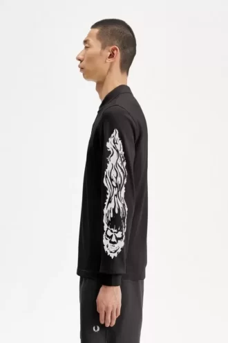 Noongoons Long Sleeve Graphic Men’s Polo Shirt