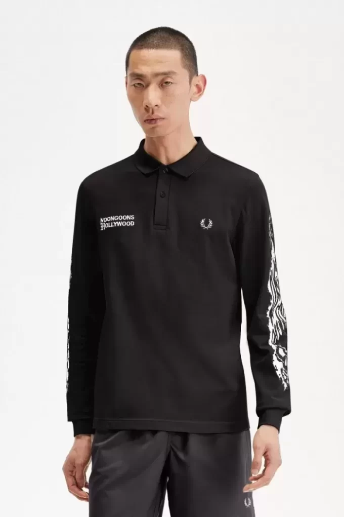 Noongoons Long Sleeve Graphic Men’s Polo Shirt